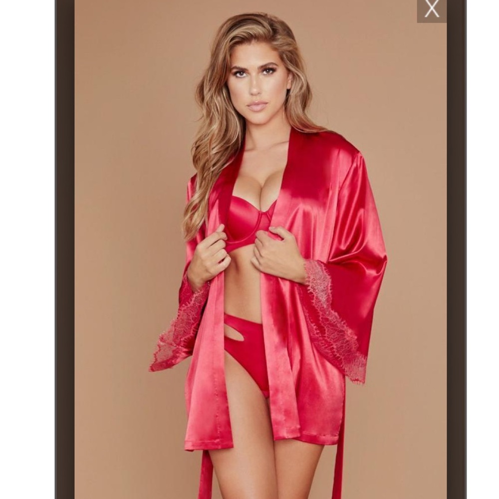 Meshki Red Satin Robe